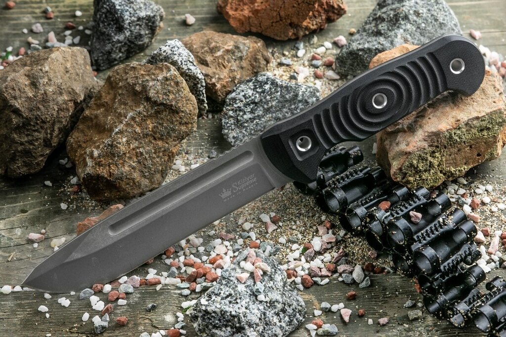 Nôž s pevnou čepeľou Kizlyar SUPREME® Maximus Sleipner Stone Wash