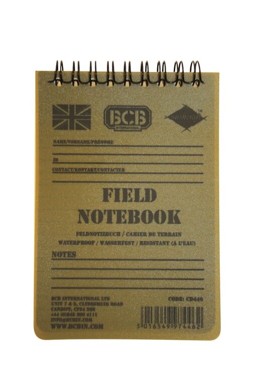 Poľný vodovzdorný zápisník BCB® - zelený