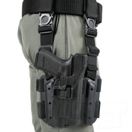 Taktické puzdro stehenné na pištoľ SERPA Level 3 BlackHawk® - pre zbraň so svetelným modulom - Glock 17/19/22