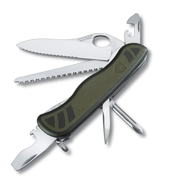 Zatvárací multifunkčný nôž VICTORINOX® Soldier 's Knife 08 s kombinovaným ostrím